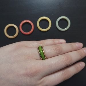 Avon Gold Tone Interchangeable Color band Ring